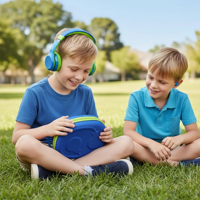 Alt view image 6 of 7 - Headphone Case for JBL JR 460 NC/Junior 470NC/ JR 470 NC/Tune 670NC Kids Headphone (Box Only) (Blue-Green)