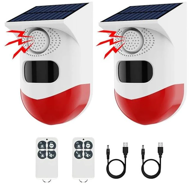 Main image of Solar-Powered Infrared Alarm, IP65 Waterproof Rating with 120-decibel Alarm Sound, DIY Installation Suitable for deterring Wild Boars, Deer, Coyotes, and Raccoons. (B)