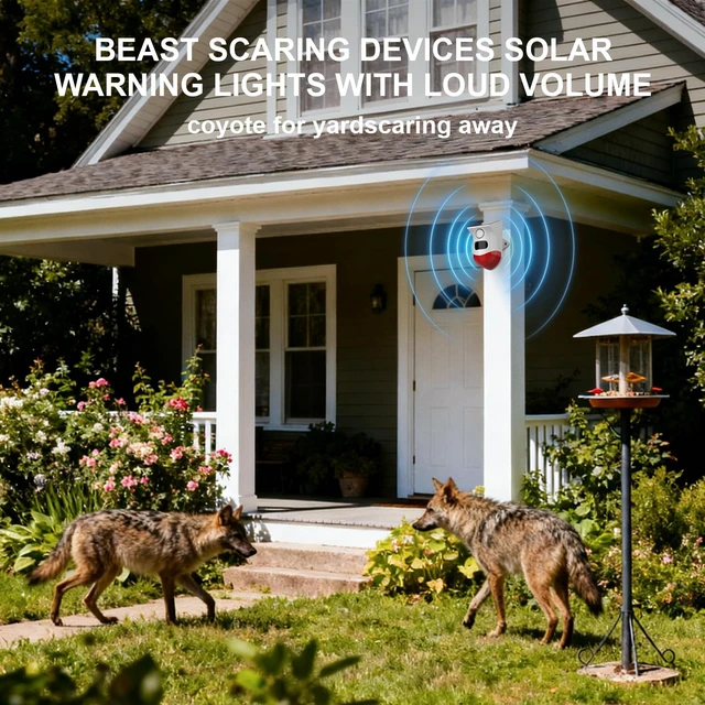 Alt view image 7 of 7 - Solar-Powered Infrared Alarm, IP65 Waterproof Rating with 120-decibel Alarm Sound, DIY Installation Suitable for deterring Wild Boars, Deer, Coyotes, and Raccoons. (B)