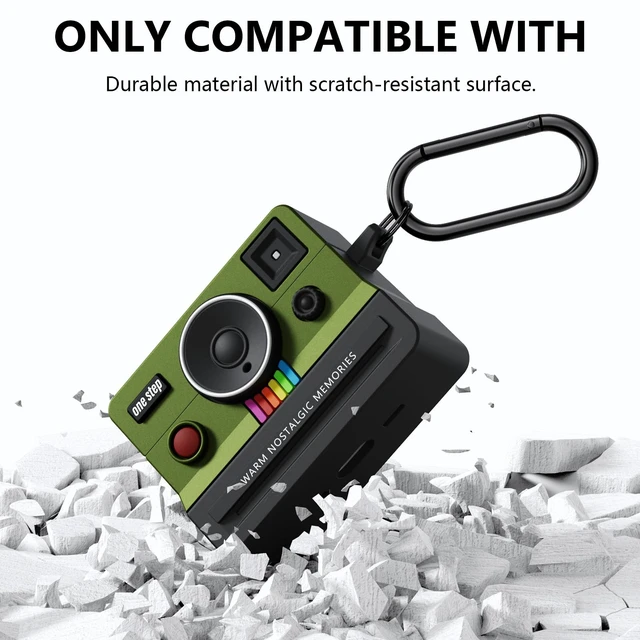 Alt view image 3 of 7 - Compatible with AirPods Pro 3 Case,2025 Silicone Cover Retro Camera Design Case,Carabiner & Cleaning Kit Included,Shock Resistant,Full Protection for AirPods Pro 3rd Generation