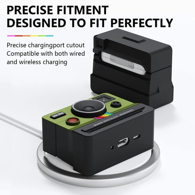 Alt view image 5 of 7 - Compatible with AirPods Pro 3 Case,2025 Silicone Cover Retro Camera Design Case,Carabiner & Cleaning Kit Included,Shock Resistant,Full Protection for AirPods Pro 3rd Generation