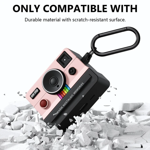 Alt view image 3 of 7 - Compatible with AirPods Pro 3 Case,2025 Silicone Cover Retro Camera Design Case,Carabiner & Cleaning Kit Included,Shock Resistant,Full Protection for AirPods Pro 3rd Generation