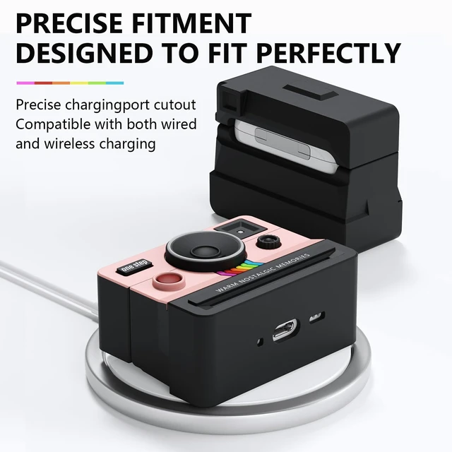 Alt view image 4 of 7 - Compatible with AirPods Pro 3 Case,2025 Silicone Cover Retro Camera Design Case,Carabiner & Cleaning Kit Included,Shock Resistant,Full Protection for AirPods Pro 3rd Generation