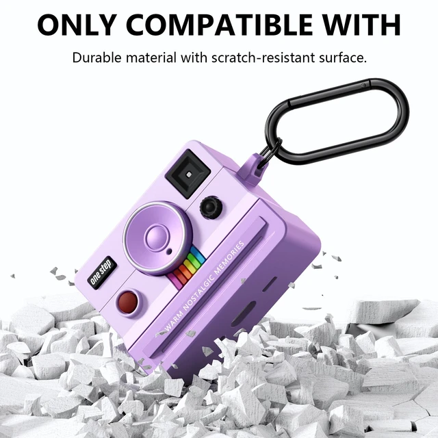 Alt view image 3 of 7 - Compatible with AirPods Pro 3 Case,2025 Silicone Cover Retro Camera Design Case,Carabiner & Cleaning Kit Included,Shock Resistant,Full Protection for AirPods Pro 3rd Generation