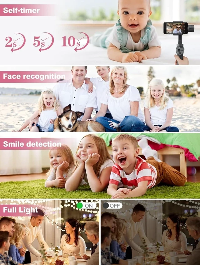 Alt view image 6 of 7 - 2025 New Digital Camera, 56MP FHD 1080P for Kids with 16x Digital Zoom Anti Shake, Face Detect, Smile Capture, 32GB TF Card, Battery, Lanyard, a Great Gift for Boys & GirlsPink