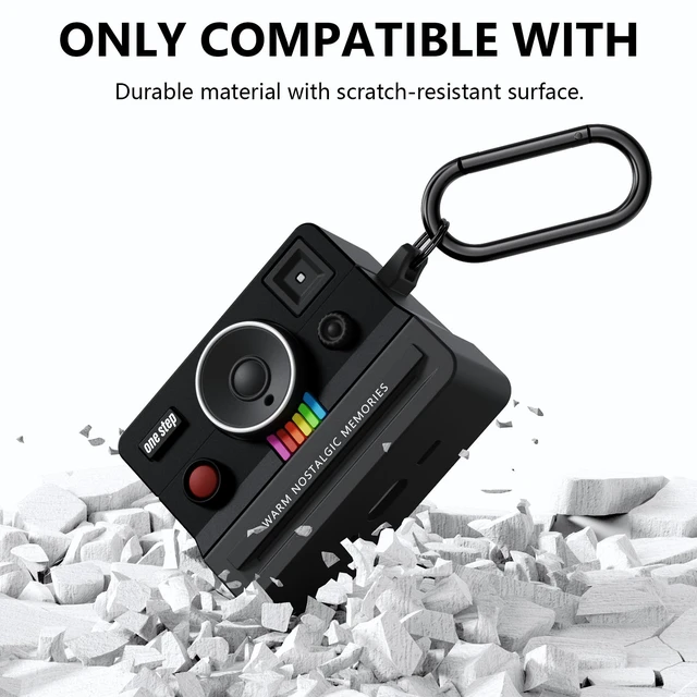 Alt view image 3 of 7 - Compatible with AirPods Pro 3 Case,2025 Silicone Cover Retro Camera Design Case,Carabiner & Cleaning Kit Included,Shock Resistant,Full Protection for AirPods Pro 3rd Generation