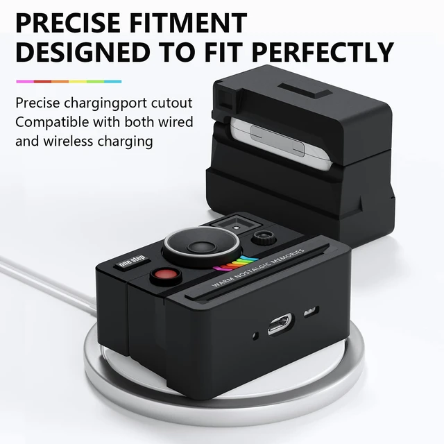 Alt view image 5 of 7 - Compatible with AirPods Pro 3 Case,2025 Silicone Cover Retro Camera Design Case,Carabiner & Cleaning Kit Included,Shock Resistant,Full Protection for AirPods Pro 3rd Generation