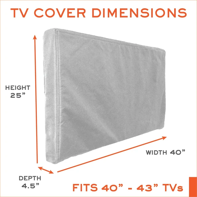 Alt view image 2 of 6 - Outdoor TV Cover 40, 42, 43 inch - with Zipper, Weatherproof, Waterproof 360 Degrees Protection, Soft Non Scratch Interior - Gray