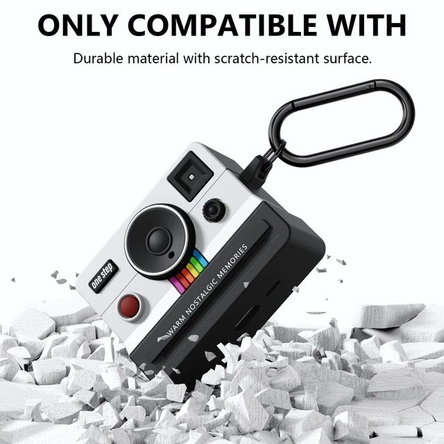 Alt view image 3 of 7 - Compatible with AirPods Pro 3 Case,2025 Silicone Cover Retro Camera Design Case,Carabiner & Cleaning Kit Included,Shock Resistant,Full Protection for AirPods Pro 3rd Generation