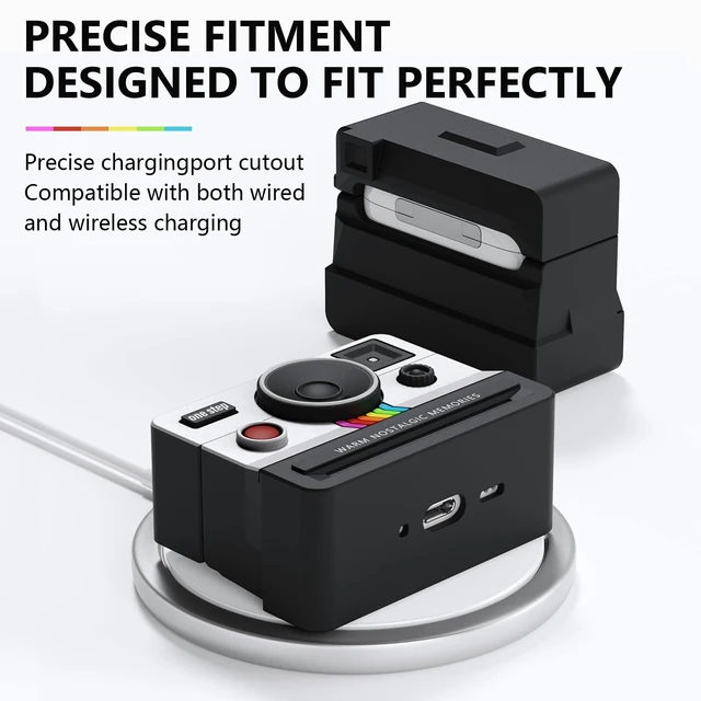 Alt view image 5 of 7 - Compatible with AirPods Pro 3 Case,2025 Silicone Cover Retro Camera Design Case,Carabiner & Cleaning Kit Included,Shock Resistant,Full Protection for AirPods Pro 3rd Generation