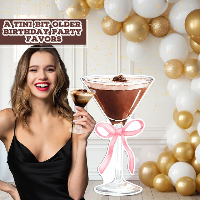 Alt view image 3 of 7 - 4ft Pink Martini Cardboard Cutout a Tini Bit Older Birthday Large Espresso Martini Design, Women Birthday Bar Wedding Bachelorette Bridal Shower Decorations, Photo Backdrop Prop