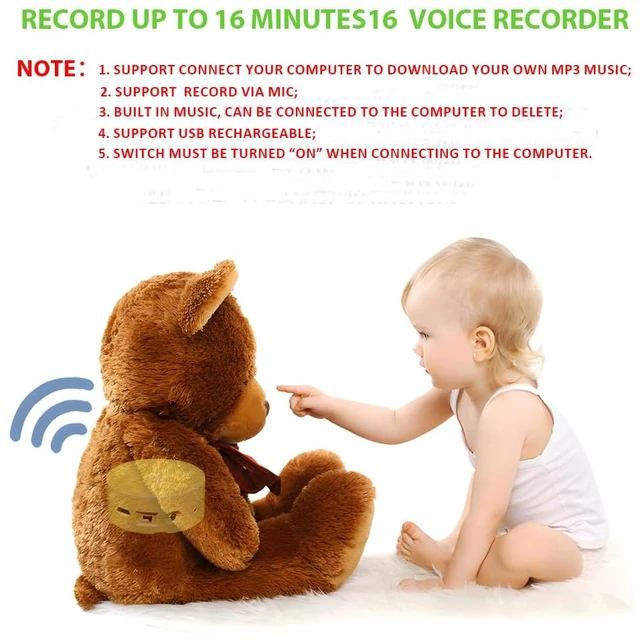 Alt view image 7 of 7 - 16 Minutes Voice Recorder, Record Custom Message for Crafts, Stuffed Bear, Baby Doll, and Pillow (Yellow)