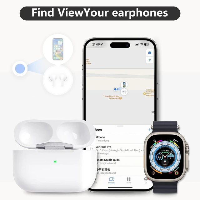 Alt view image 5 of 6 - Airpod Charging Case Compatible for Airpods Pro 1&2 Generation, USB-C Wireless Charger Case Replacement with Bluetooth Pairing Sync Button, White, No Earbuds