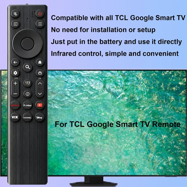 Alt view image 5 of 7 - New Remote for TCL TV Remote,Replacement for TCL Google TV Remote Control Compatible With TCL QD-Mini LED 4K UHD QM5K QM6K QM7K 50/55/65/75/85 Google Smart TV Series
