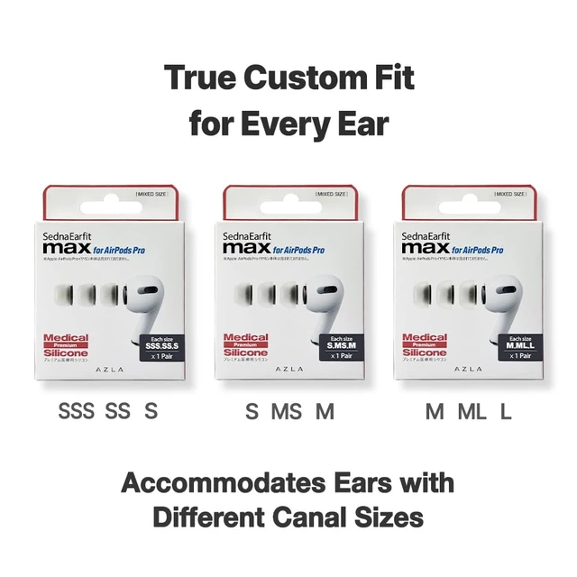 Alt view image 4 of 7 - MAX AirPods Pro Ear Tip Replacement, Medical Silicone Tips