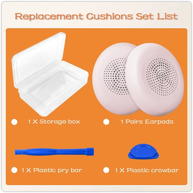 Alt view image 4 of 7 - Replacement Ear Pads for Jabra Evolve2 65 (Evolve 2 65MS 65UC MS UC)/Evolve2 40 (40UC 40MS USB)/Elite 45h On-Ear Wireless Headset, Earpads Ear Cushions Ear Cups Cover Repair Parts (Pink)