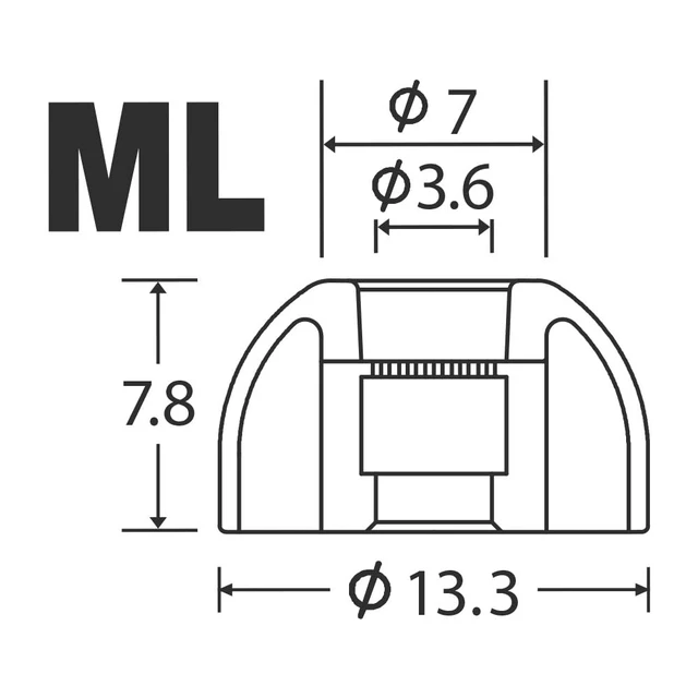Alt view image 6 of 7 - XELASTEC 2 Earbud Tips, TPE Replacement Ear Tips (ML (2-Pair Set))