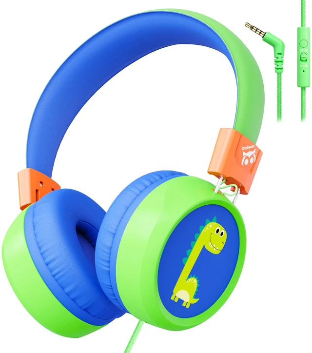 Main image of Kids Headphones with Cord with Mic, 85/94dB Safe Volume Limit HD mic, over-ear foldable, 3.5mm for iPad, tablet/computer, Kids Wired Headphones for school, travel, boys girls Flare Series