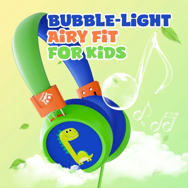 Alt view image 6 of 7 - Kids Headphones with Cord with Mic, 85/94dB Safe Volume Limit HD mic, over-ear foldable, 3.5mm for iPad, tablet/computer, Kids Wired Headphones for school, travel, boys girls Flare Series