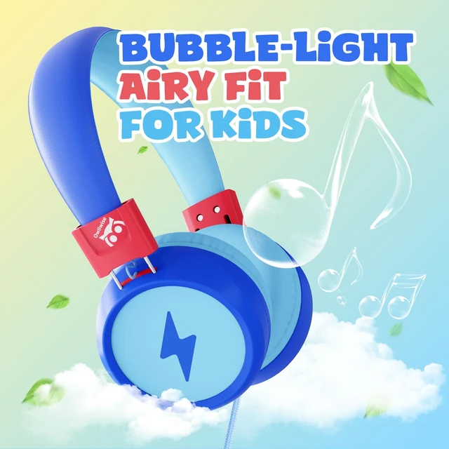 Alt view image 6 of 7 - Kids Headphones with Cord with Mic, 85/94dB Safe Volume Limit HD mic, over-ear foldable, 3.5mm for iPad, tablet/computer, Kids Wired Headphones for school, travel, boys girls Flare Series