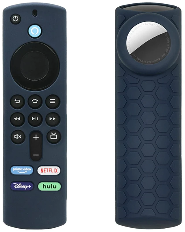 Main image of Compatible Alexa 3rd Gen Remote Cover with Holder for Tracker, 2 in 1 Silicone Protective Sleeve for Tag Holder and TV 3rd GenRemote Control,Dark Blue