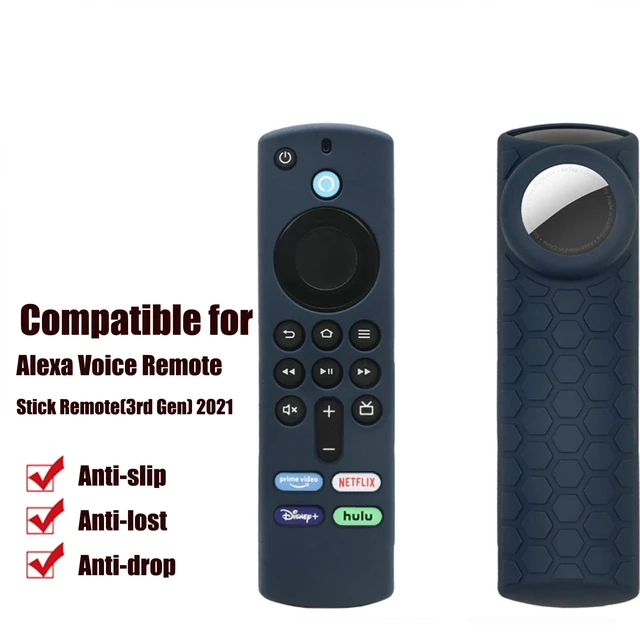Alt view image 2 of 7 - Compatible Alexa 3rd Gen Remote Cover with Holder for Tracker, 2 in 1 Silicone Protective Sleeve for Tag Holder and TV 3rd GenRemote Control,Dark Blue