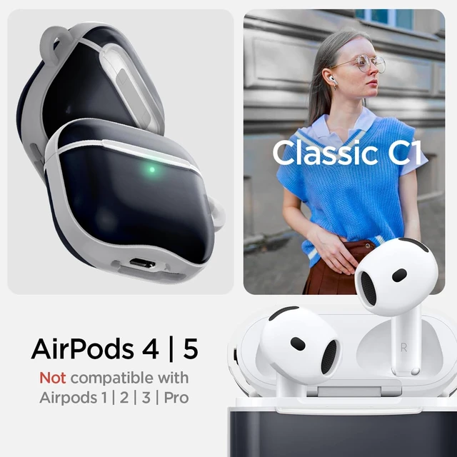 Alt view image 2 of 7 - Ultra Hybrid Classic C1 for AirPods 5 / AirPods 4 Case (2026/2024) Retro Design Inspired by Apple iMacG3, Case Cover with Carabiner Key Chain, Graphite