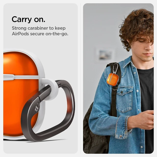 Alt view image 4 of 7 - Ultra Hybrid Classic C1 for AirPods 5 / AirPods 4 Case (2026/2024) Retro Design Inspired by Apple iMacG3, Case Cover with Carabiner Key Chain, Tangerine