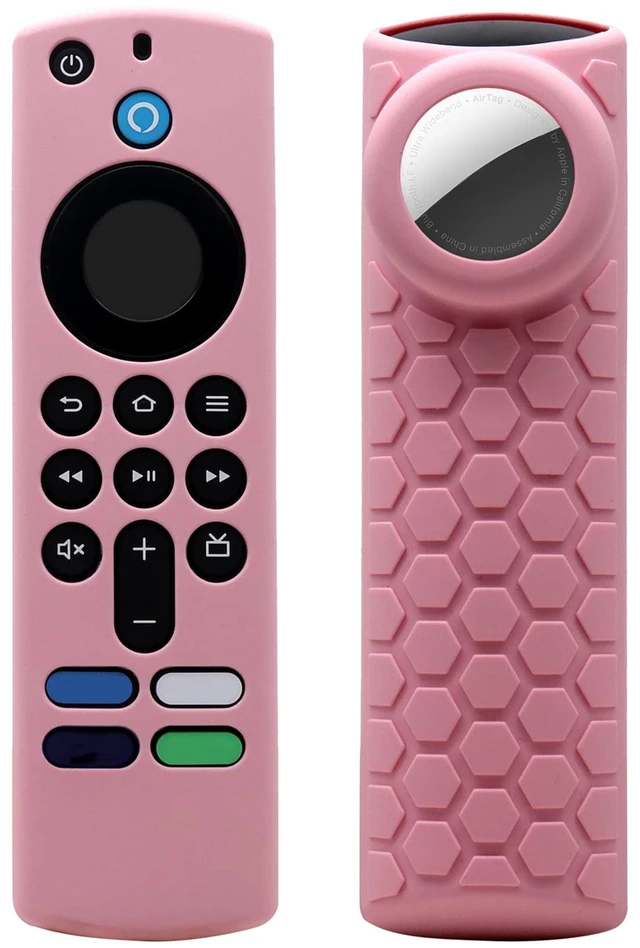 Main image of TV Stick 3rd Remote Cover Case with Tracker Holder, Compatible with Alexa 3rd Gen Remote,Tracker Cover for Tile Sticker,Pink