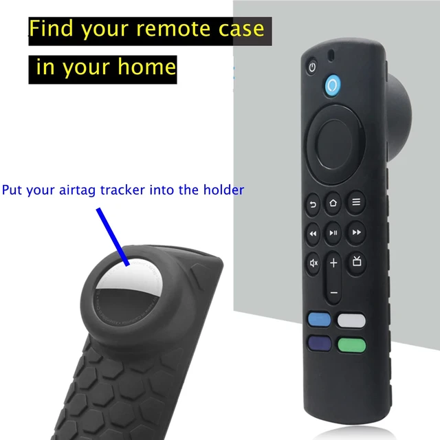 Alt view image 4 of 6 - TV Stick 3rd Remote Cover Case with Tracker Holder, Compatible with Alexa 3rd Gen Remote,Tracker Cover for Tile Sticker,Pink