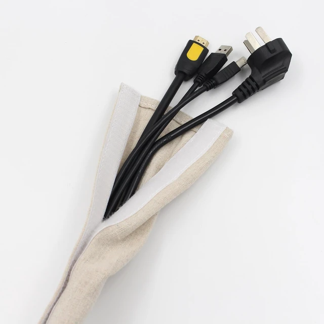 Alt view image 4 of 5 - Fabric Cord Cover, 2 Pcs 6 Feet Chain Cable Sleeve, Chandelier Lighting Wire Cord Cover for Lamps Light Fixtures Lighting Wires Cable Management, Flattening Effect