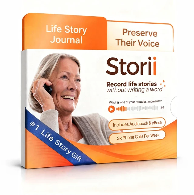 Main image of Life Story Journal: Voice Memoir Gift for Grandparents, Mom & Dad No apps or WiFi needed. Works on any phone, even landlines. 3 calls/week. Stories become an audiobook + eBook