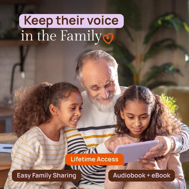 Alt view image 4 of 6 - Life Story Journal: Voice Memoir Gift for Grandparents, Mom & Dad No apps or WiFi needed. Works on any phone, even landlines. 3 calls/week. Stories become an audiobook + eBook