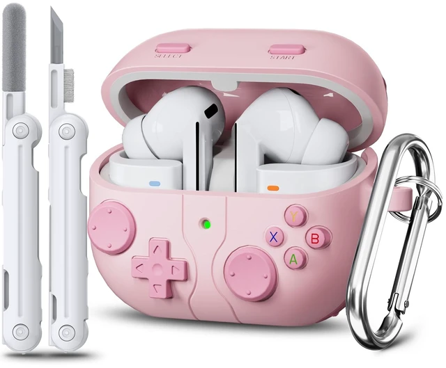 Main image of Game Case for Samsung Galaxy Buds 3 FE(2025)/Buds 3 Pro Case 2024,Pink Soft Silicone Classic Game Player Design with 3D Button Cover for Buds Pro 3 Case with Cleaner Kit for Women Men,Shockproof