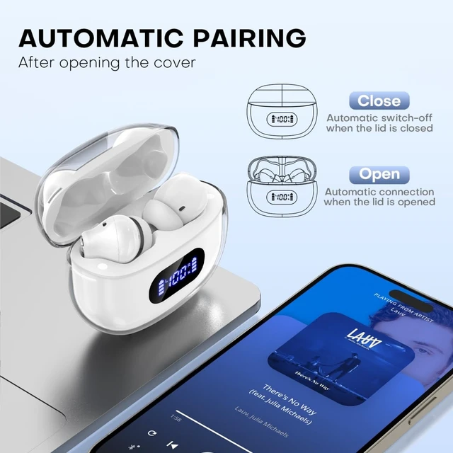 Alt view image 2 of 7 - Wireless Earbuds P1 PRO Bluetooth Headphone with Clear Call Mics Earphones Wireless Bluetooth Ear Buds, Comfortable Fit, IPX7 Waterproof, Long Battery Life, 30H Playtime for Sports Workout