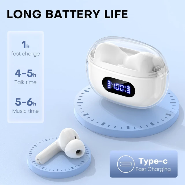 Alt view image 4 of 7 - Wireless Earbuds P1 PRO Bluetooth Headphone with Clear Call Mics Earphones Wireless Bluetooth Ear Buds, Comfortable Fit, IPX7 Waterproof, Long Battery Life, 30H Playtime for Sports Workout