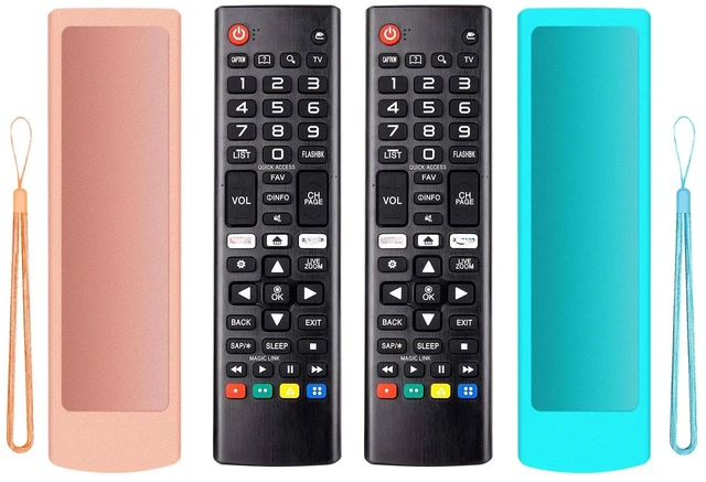 Main image of (2+2 Packs) Universal Replacement Remote No Setup Fit LG All TV Remote with Anti-Lost Soft Protective Silicone Cover Case Orange & Blue Compatible with LG All Smart LCD LED HDTV UHD OLED 3D 4K TVs