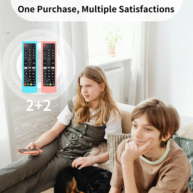 Alt view image 7 of 7 - (2+2 Packs) Universal Replacement Remote No Setup Fit LG All TV Remote with Anti-Lost Soft Protective Silicone Cover Case Orange & Blue Compatible with LG All Smart LCD LED HDTV UHD OLED 3D 4K TVs