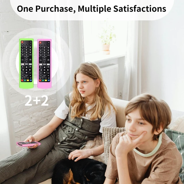 Alt view image 7 of 7 - (2+2 Packs) Universal Replacement Remote No Setup Fit LG All TV Remote with Anti-Lost Soft Protective Silicone Cover Case Green & Pink Compatible with LG All Smart LCD LED HDTV UHD OLED 3D 4K TVs