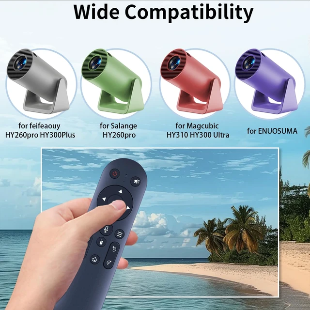 Alt view image 2 of 7 - Replacement Remote Control for feifeaouy HY260pro HY300 Plus Projector Voice Control, for Salange/WellSonic HY260pro, Magcubic HY310 HY300 Ultra, ENUOSUMA Mini Portable Projector, for LYNCAST X7