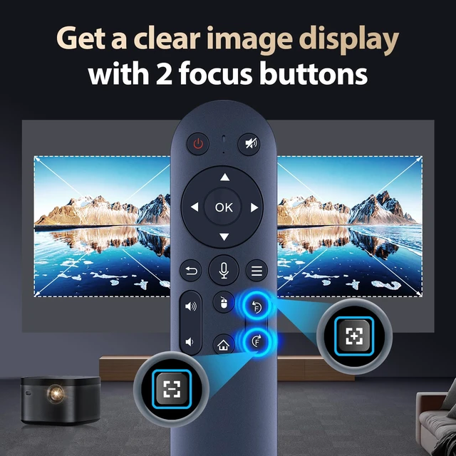 Alt view image 3 of 7 - Replacement Remote Control for feifeaouy HY260pro HY300 Plus Projector Voice Control, for Salange/WellSonic HY260pro, Magcubic HY310 HY300 Ultra, ENUOSUMA Mini Portable Projector, for LYNCAST X7