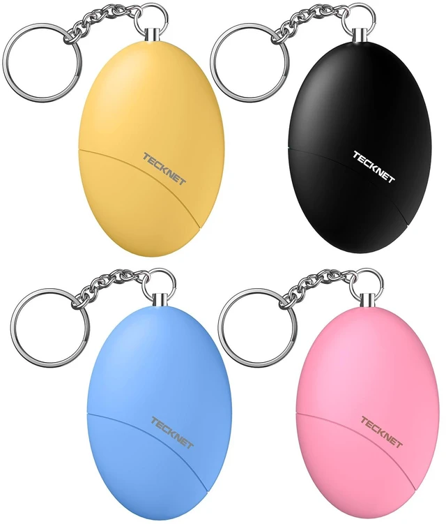 Main image of Personal Safety Alarm Keychain 140dB Travel Safe Waterproof IP44 Waterproof, Travel-safe, Personal Alarm Loud Siren Safety Keychain for women, girls, kids & elderly, 4-pack