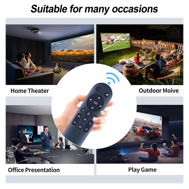 Alt view image 7 of 7 - Replacement Remote Control for feifeaouy HY260pro HY300 Plus Projector Voice Control, for Salange/WellSonic HY260pro, Magcubic HY310 HY300 Ultra, ENUOSUMA Mini Portable Projector, for LYNCAST X7