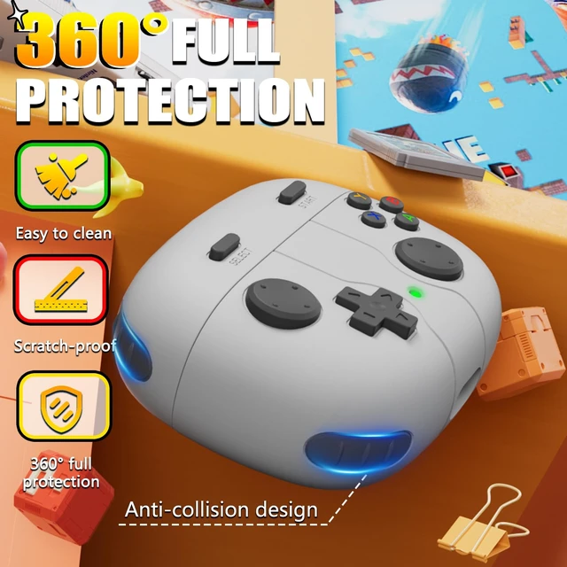 Alt view image 3 of 7 - for JBL Vibe 200TWS/JBL Vibe Beam Case-Grey,Game Console Design Soft Silicone Classic Game Player Design with 3D Button Cover for JBL Vibe 200TWS with Cleaner Kit for Women Men,Shockproof