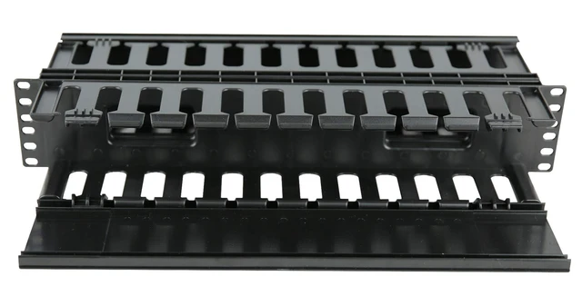 Alt view image 2 of 2 - 2U Horizontal Double Sided Finger Duct Cable Manager 19 Inch Rack Mount