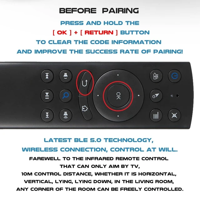 Alt view image 4 of 7 - G20S Bluetooth Remote Control, 6-axis Gyroscope Sensing Air Remote Mouse with IR Learning for Nvidia Shield(Versions Before 2019),PC,Projector,Smart TV,Android TV Box