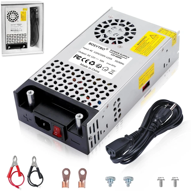Main image of 12V DC Power Supply 600W AC to DC Converter SMPS 50A 12V Switching Power Supply Transformer for 3D Printer, RV, Led Strip, Motor Pump, CCTV, Electronic Instruments, Lab Computer