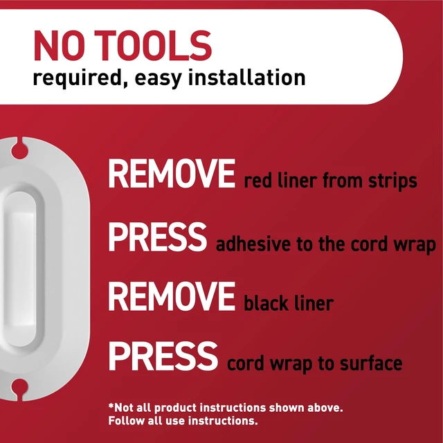 Alt view image 7 of 7 - Cord Wrap, 2 Units, 4 Medium Strips, White Cord Holder And Organizer For Desk, Office, Gaming, And Living Room, No Damage Adhesive Cord Management