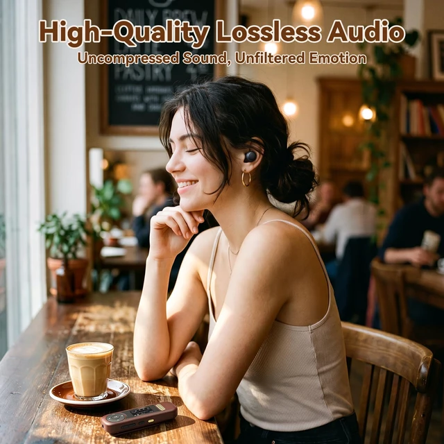 Alt view image 5 of 7 - 64GB USB C MP3 Player with Bluetooth, A59 Music Player with Clip 30 Hours Playback, with FM Radio, Recording, Support Mobile Phone Connection(Brown)