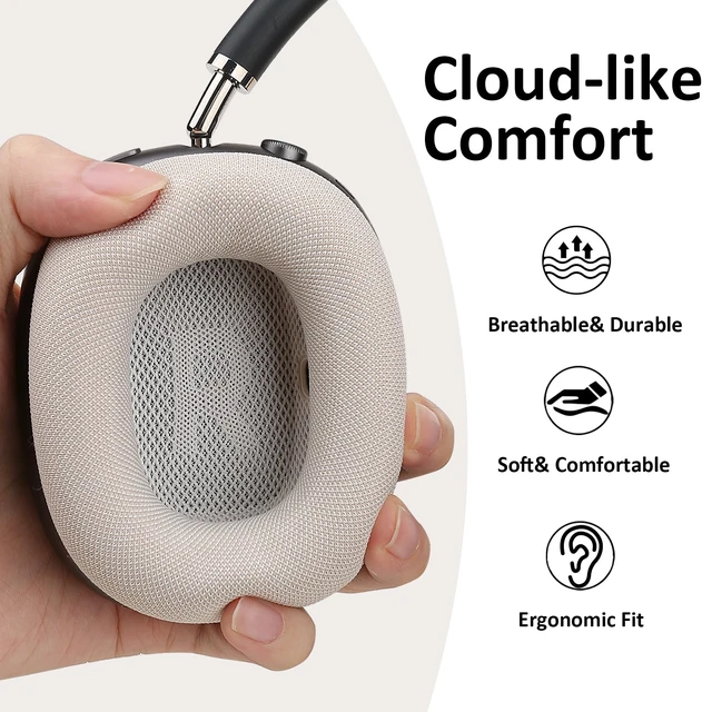 Alt view image 4 of 7 - Starlight Ear Cushions Replacement for AirPods Max with Mesh Fabric, Silicone Gel& Soft Memory Foam (2024 Starlight)